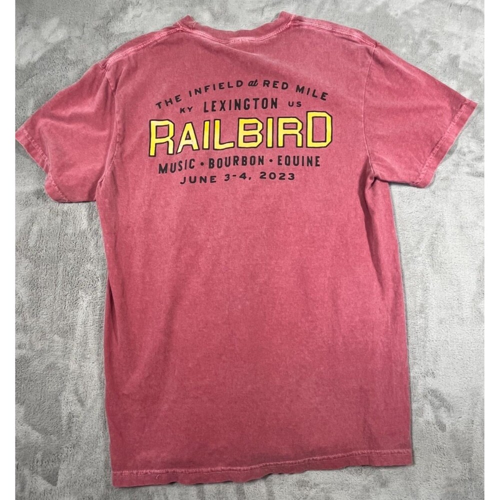 Railbird Music Festival TShirt 2023 Unisex Red Medium Pocket Comfort Colors KY - Picture 2 of 8